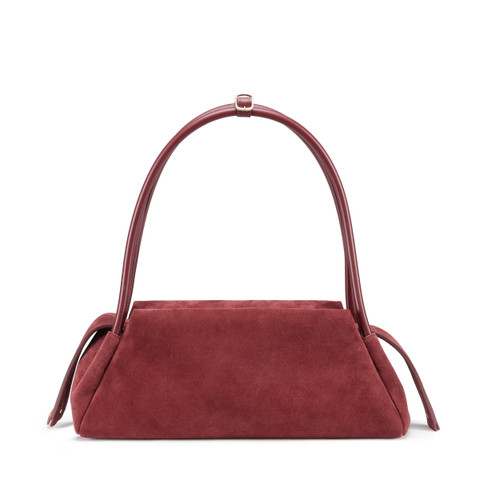 Burgundy suede shoulder bag - Santoni - 4