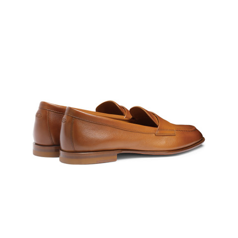 Women’s brown leather penny loafer - Santoni - 3