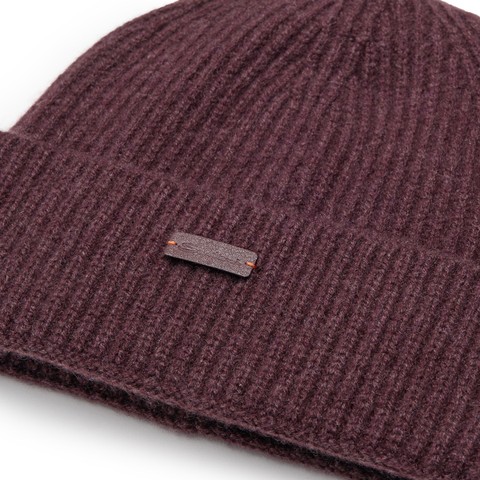 Berretto in cashmere bordeaux - Santoni - 3