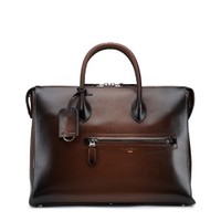 Dark brown leather laptop bag - Santoni - 1
