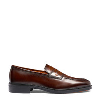 Men's dark brown leather Easy loafer - Santoni - 1