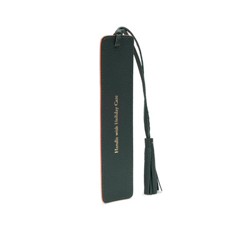Green tumbled leather bookmark - Santoni - 2