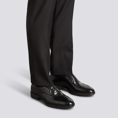 Men's black leather Easy lace-up - Santoni - 2
