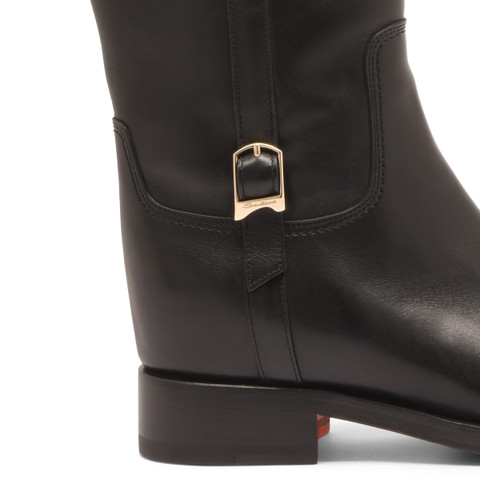 Women's black leather boot - Santoni - 6