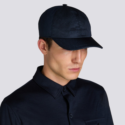 Blue nylon baseball cap - Santoni - 2