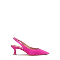 Women's pink suede mid-heel slingback - Santoni - 1