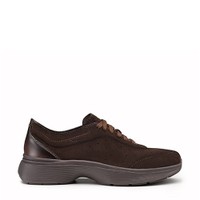 Men's dark brown suede Easy Bounce sneaker - Santoni - 1