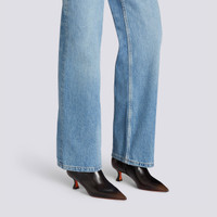 Women's dark brown leather mid-heel ankle boot - Santoni - 2