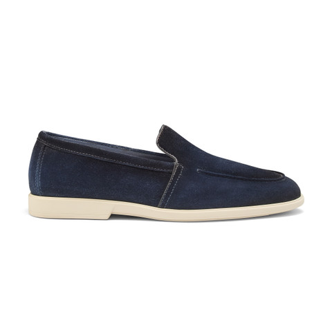 Men's blue suede loafer - Santoni - 1