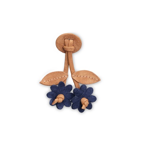 شرابات Santoni Flora من جلد السويد باللون البني الفاتح والأزرق - Santoni - 1