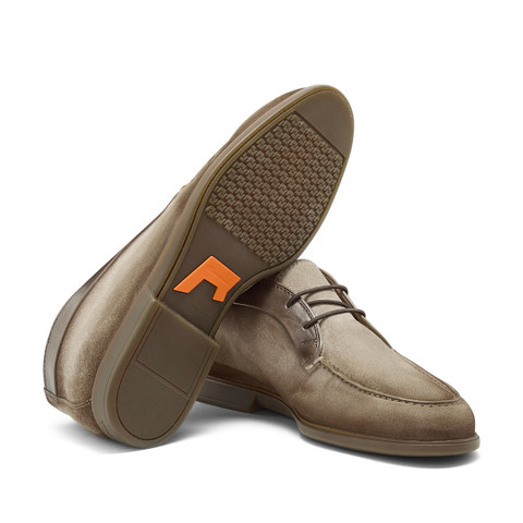 Men's natural suede and leather desert boot - Santoni - 3