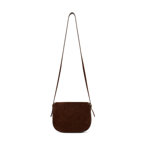 Dark brown suede crossbody bag - Santoni - 5