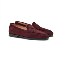 Women's burgundy suede Carla loafer - Santoni - 2