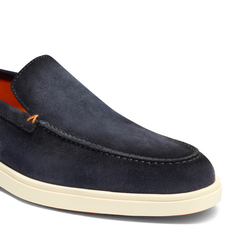 Men&rsquo;s blue suede loafer - Santoni - 6