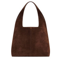 Dunkelbraune Schultertasche aus Wildleder - Santoni - 1