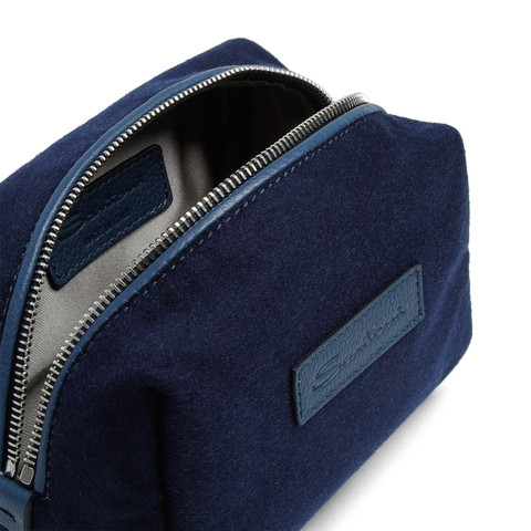 Cream, cloth and brush kit with wool pouch - Santoni - 3