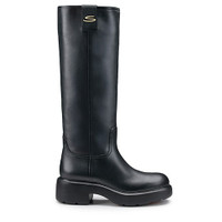 Women's black leather Easy boot - Santoni - 1