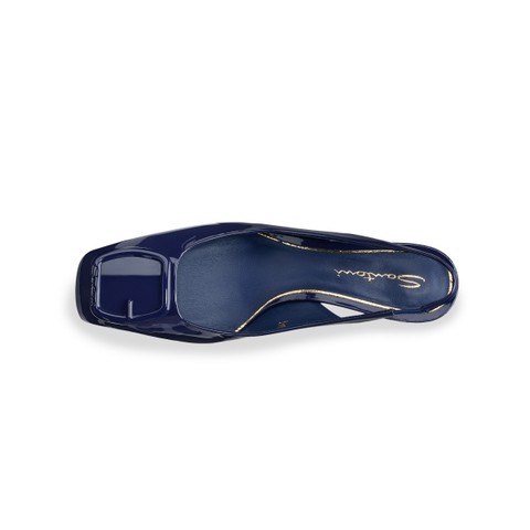 Women's blue patent leather mid-heel slingback - Santoni - 4