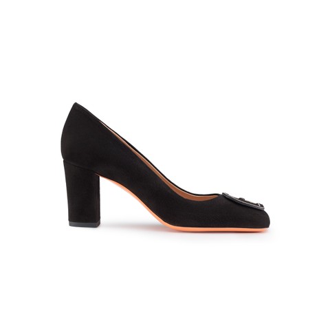Women's black suede high-heel pump - Santoni - 1