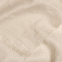 Beige linen, cashmere and silk scarf - Santoni - 2