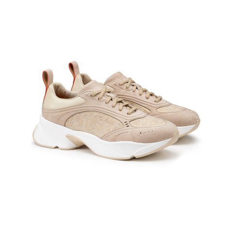 Women's dove grey suede sneaker - Santoni - 2