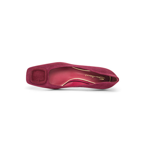 Women's burgundy suede mid-heel pump - Santoni - 6
