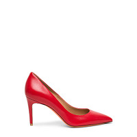 Women's red leather high-heel pump - Santoni - 1