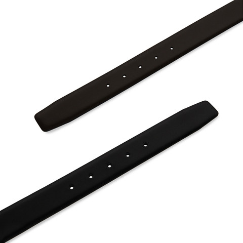 Ceinture ajustable et r&eacute;versible en cuir noir et marron - Santoni - 3