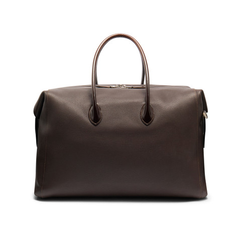 Dark brown tumbled leather weekend bag - Santoni - 5