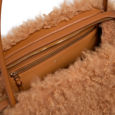 Light brown fur shoulder bag - Santoni - 6