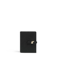 Black tumbled leather wallet with coin pocket - Santoni - 1
