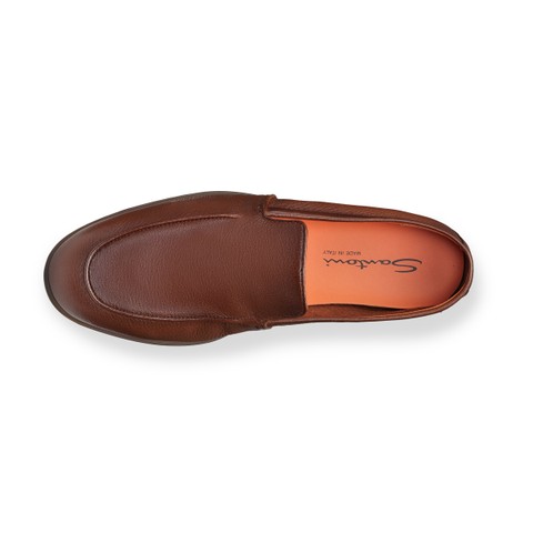 Men's brown leather loafer - Santoni - 4