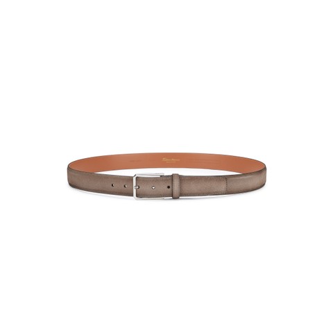 Beige suede adjustable belt - Santoni - 3