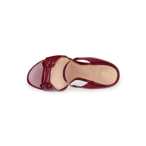Women's red patent leather high-heel sandal - Santoni - 5