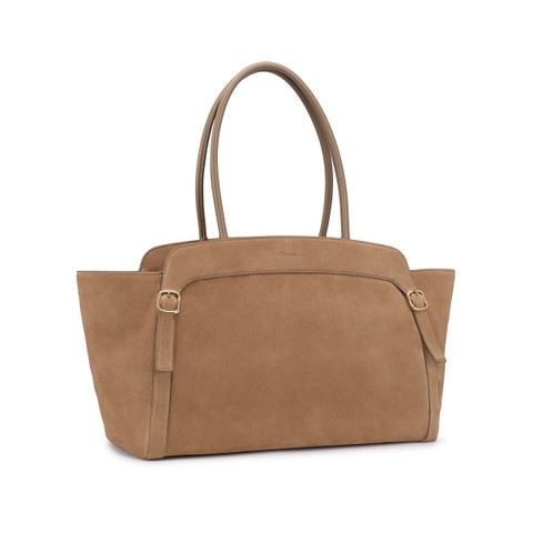 Borsa a spalla in suede beige - Santoni - 3