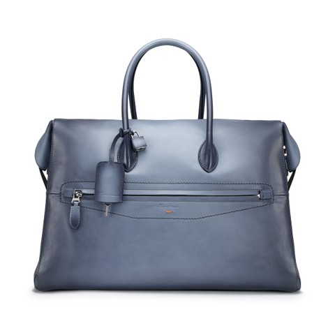 Borsa da viaggio in pelle azzurra - Santoni - 1