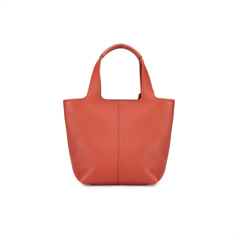 Orange tumbled leather handbag - Santoni - 4