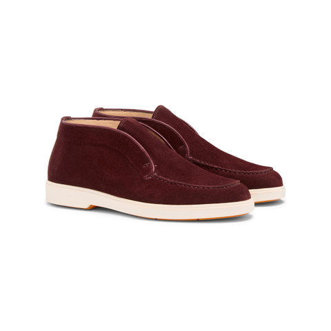 Women's burgundy suede desert boot - Santoni - 2