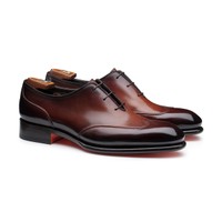حذاء أكسفورد رجالي من الجلد بلون بني داكن - Santoni - 2