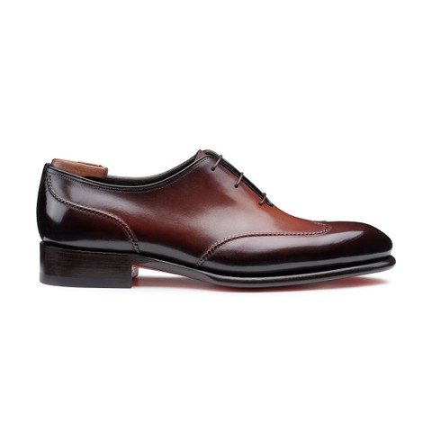 حذاء أكسفورد رجالي من الجلد بلون بني داكن - Santoni - 1