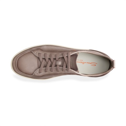 Men's beige nubuck sneaker - Santoni - 5
