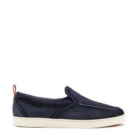 Men's blue suede Weekender loafer - Santoni - 1