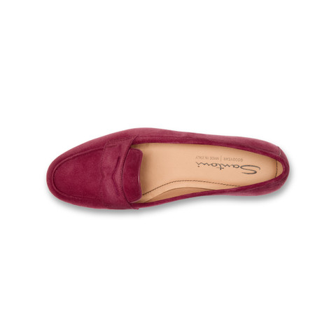 Mocassino Carla da donna in suede rosso - Santoni - 4