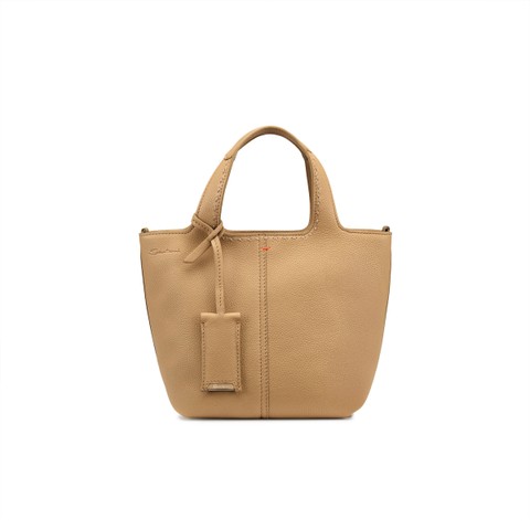 Beige tumbled leather handbag - Santoni - 1