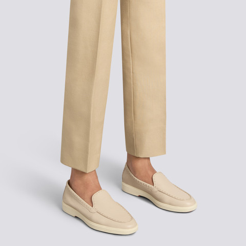 Women's pink tumbled leather loafer - Santoni - 2