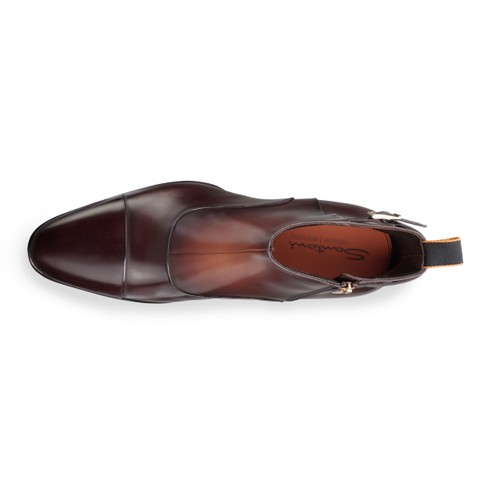 Men's dark brown leather ankle boot - Santoni - 4