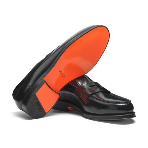 Mocassin Penny en cuir noir pour homme - Santoni - 4