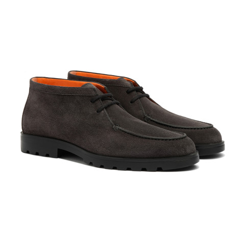 Men&rsquo;s grey suede desert boot - Santoni - 3