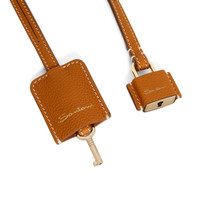 Light brown tumbled leather lock charm - Santoni - 2
