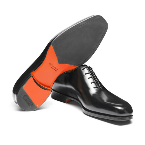 Men's black leather Oxford shoe - Santoni - 4